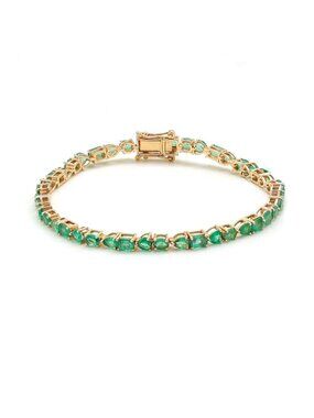Emerald Elegance 14K (Custom) Yellow Gold Tennis Bracelet